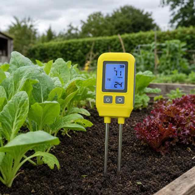 Digital Soil Fertility Tester in use