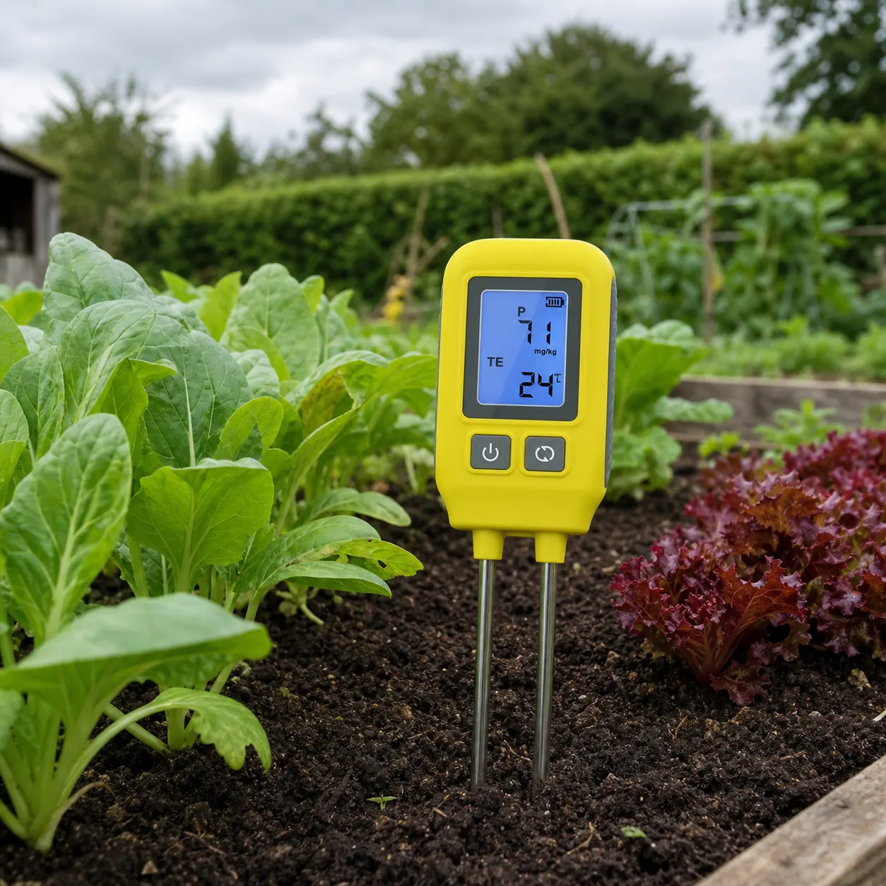 Digital Soil Fertility Tester in use